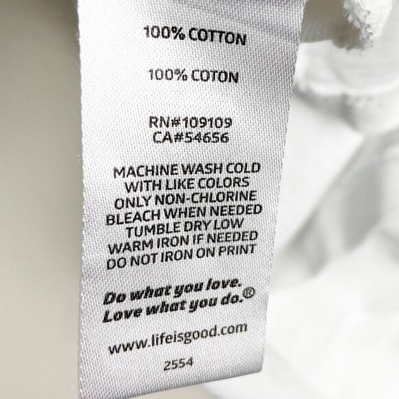 LIFE IS GOOD | Women's Americana Flip Flops Crusher V Neck White Tee Small - Picture 6 of 7